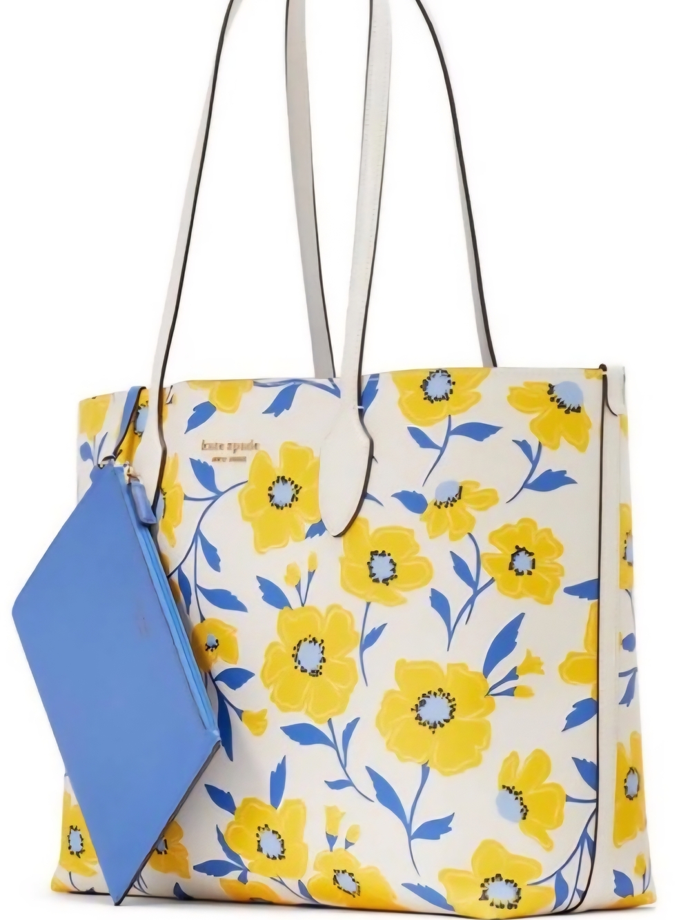 NWOT-Kate Spade Bleeker Sunshine Tote with Blue Pouch - Picture 12 of 14
